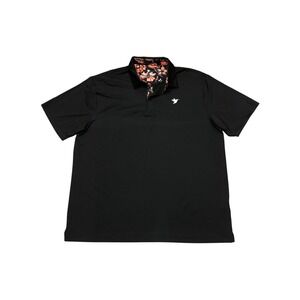 Mens Birdie Threads Black Polo Shirt Floral Trim Golf Size XXL The Punalu'u